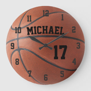 Custom Basketball Name Number Personalizable Large Clock