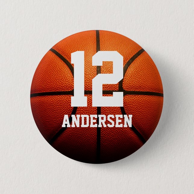 Custom Basketball Numbers 6 Cm Round Badge (Front)
