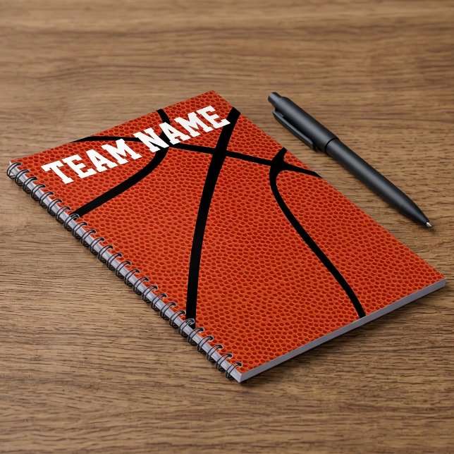 Custom Basketball Player, Coach or Team Notebooks (Customizable basketball notebook on desk.)
