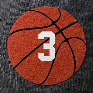 Custom Basketball Player Jersey Number or Letters 7.5 Cm Round Badge