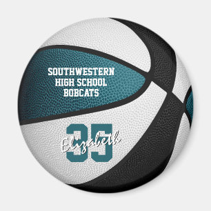 Custom basketball player name gifts teal black magnet