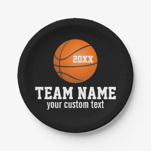 Custom Basketball Player & Team Name Jersey # Year Paper Plate