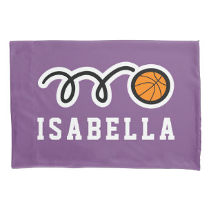 Custom basketball print pillowcases for kid's room