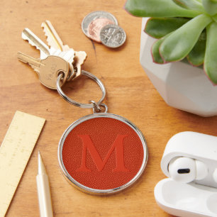 Custom Basketball Sport Faux Ball Skin Pattern Key Ring