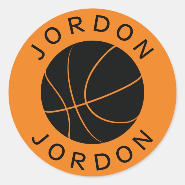 Custom Basketball Sticker with Name & Custom Colou (Front)