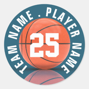 Custom Basketball Team Classic Round Sticker