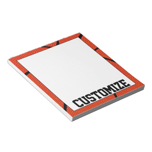 Custom Basketball Team Name Notepad for Coaches (Angled)