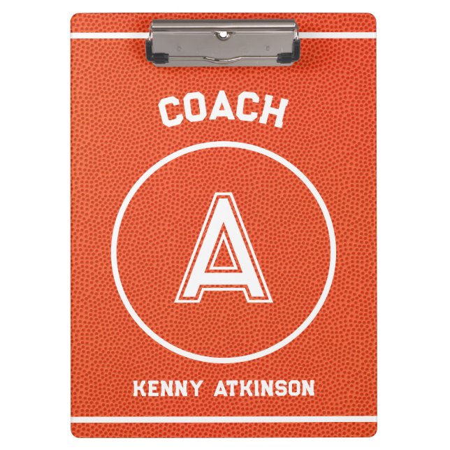 Custom Basketball Textured Coach Sporty Clipboard (Front)