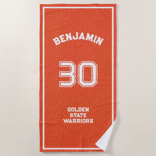 Custom Basketball Textured Orange Beach Towel