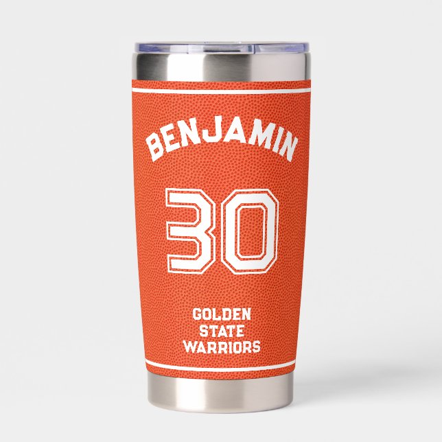 Custom Basketball Textured Orange Insulated Tumble Insulated Tumbler (Front)