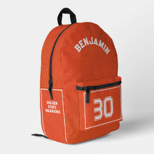 Custom Basketball Textured Orange Name  Printed Backpack