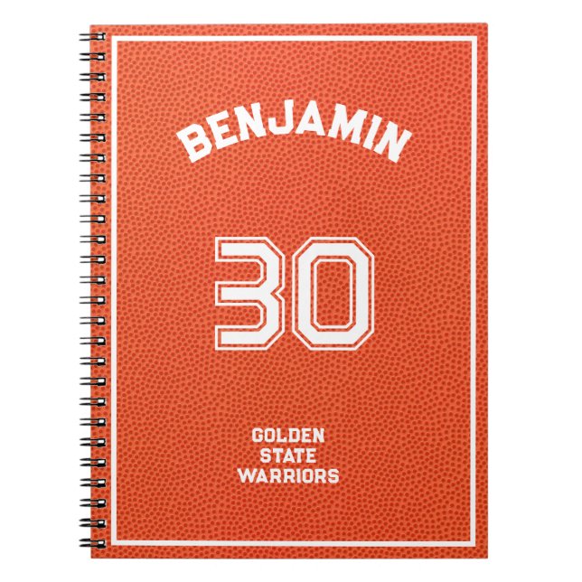 Custom Basketball Textured Orange Notebook (Front)