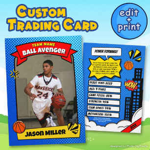 Custom Basketball Trading Card, Comic Baller Card