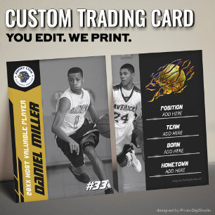 Custom Basketball Trading Card, Gold MVP Card