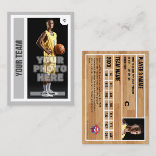 Custom Basketball Trading Card - Light Grey