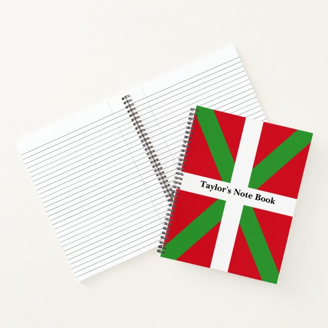 Custom, Basque Country national flag Ikurriña: Notebook (Inside)