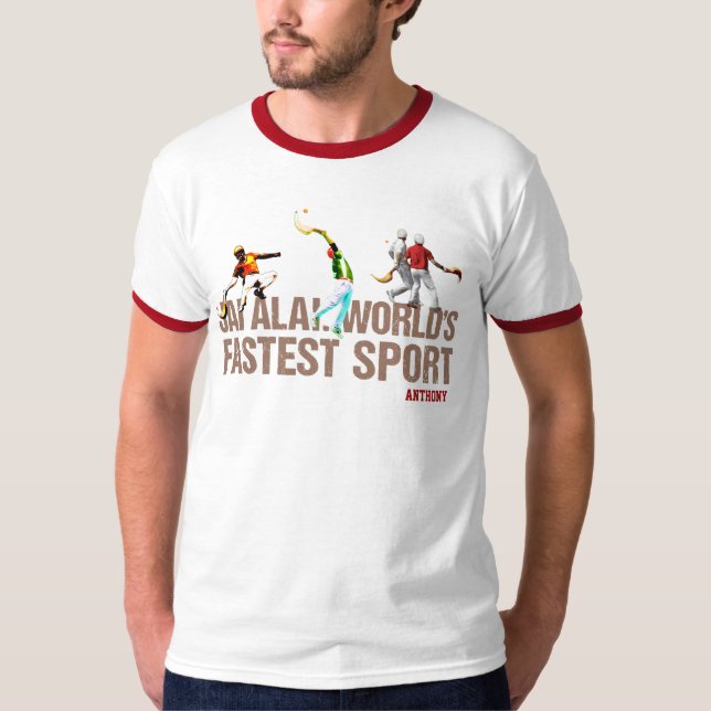 Custom, Basque sport Jai Alai / Cesta Punta logo: T-Shirt (Front)