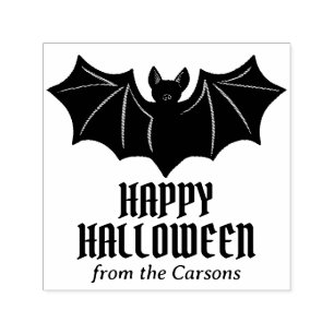 Custom Bat Happy Halloween Gift Stamp