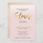 CUSTOM Bat Mitzvah Invite pale pink gold SLOANE<br><div class="desc">*** NOTE - THE SHINY GOLD FOIL EFFECT IS A PRINTED PICTURE *** - - - - - - - - - - - - - - - - - - - - - - - - - - - - - - - - - - - - - -...</div>