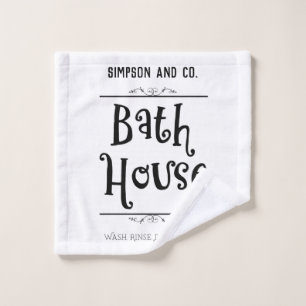 Custom Bath House Lavatory Wash Rinse Dry Repeat Cloth
