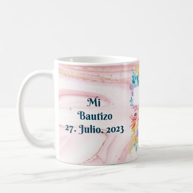 CUSTOM BAUTIZED TAZA COFFEE MUG (Left)
