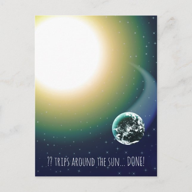 Custom Bday Trips Around the Sun Postcard (Front)