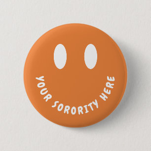 Custom Be Happy Sorority Trendy Retro Button
