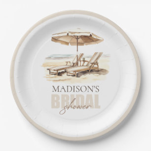 Custom Beach Bridal Shower Paper Plate
