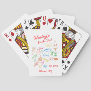 Custom Beach Club Bachelorette Coastal Playing Cards