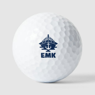 Custom Beach Cruise Nautical Anchor Monogram Golf Balls