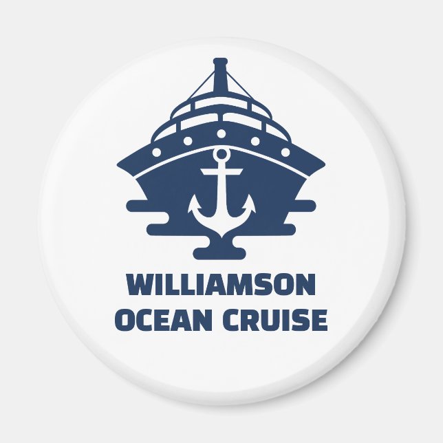 Custom Beach Cruise Nautical Anchor Trip Magnet (Front)