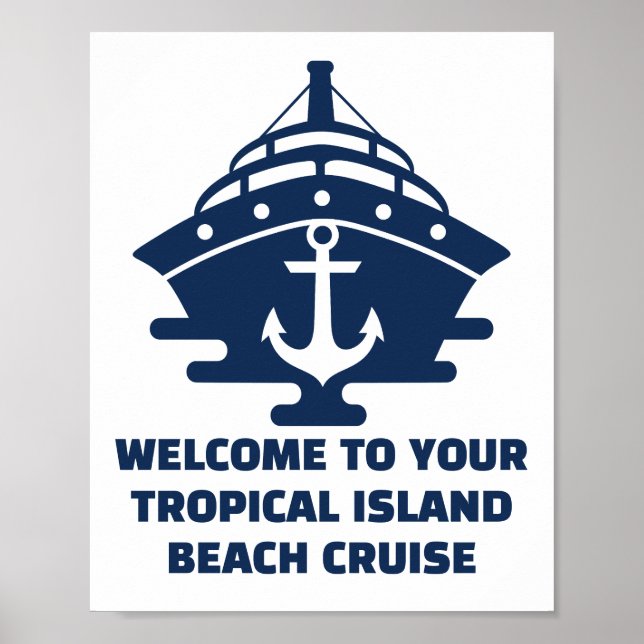 Custom Beach Cruise Nautical Anchor Trip Poster (Front)