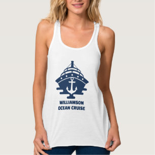 Custom Beach Cruise Trip Nautical Anchor Women's Singlet