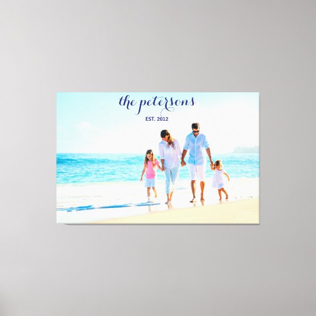Custom Beach Family Photo Personalised Canvas Print (Front)