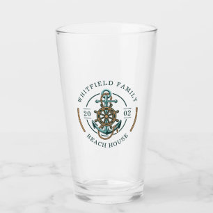 Custom Beach House Boating Nautical Family Glass