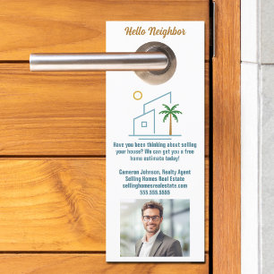 Custom Beach House Real Estate Company Marketing Door Hanger