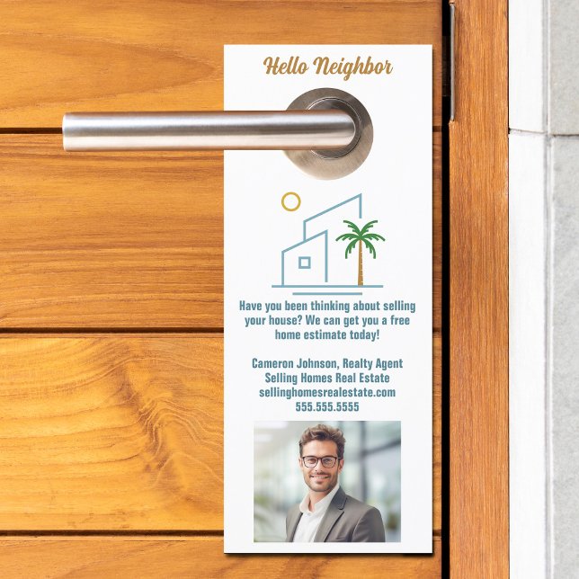 Custom Beach House Real Estate Company Marketing Door Hanger (Creator Uploaded)