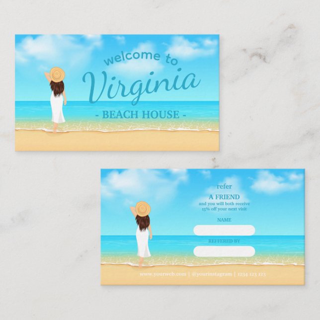 Custom Beach House Referral Card  (Front/Back)