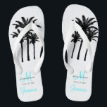 Custom Beach Jamaica Wedding Flip Flops<br><div class="desc">A great welcome gift for your guests. Provide footwear for your guests for the beach ceremony. Elke Clarke © Custom Monogram Travel Wedding Flip Flops for Beach Weddings. Customise with your names, date, monogram, married last name initial and destination. Matches the personalised wedding beach tote bag in our store which...</div>
