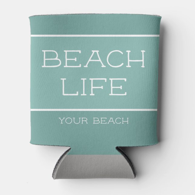 Custom Beach Life Sea Salt Waves Can Cooler (Front)