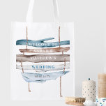 Custom Beach, Nautical Coastal Wedding Welcome Bag<br><div class="desc">Personalise as you like this beautiful beach coastal / nautical wedding welcome bag or reception favour bag! Customise text as you like, our text is simply an example. Ability to use template text boxes under "Personalise this template" to easily add your message. Option to select "Edit using Design Tool" to...</div>