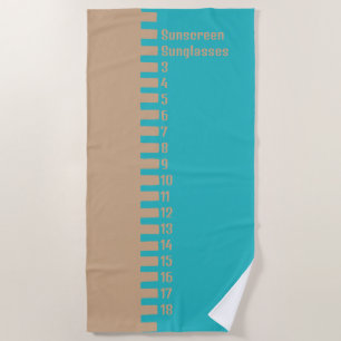 Custom BEACH PACKING CHECKLIS Turquoise & Sand Beach Towel