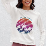 Custom Beach Palm Tree Family Reunion Long Sleeve T-Shirt<br><div class="desc">Cool matching family vacation long sleeve t-shirts for women to wear with their friends or sisters on a spring break island cruise. Features beautiful palm trees in front of a pretty pink beach sunset. Perfect custom long sleeved tees for your summer trip to the sea.</div>