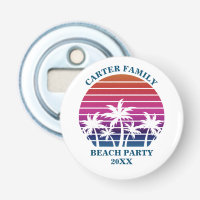 Custom Beach Party Pink Sunset Palm Tree