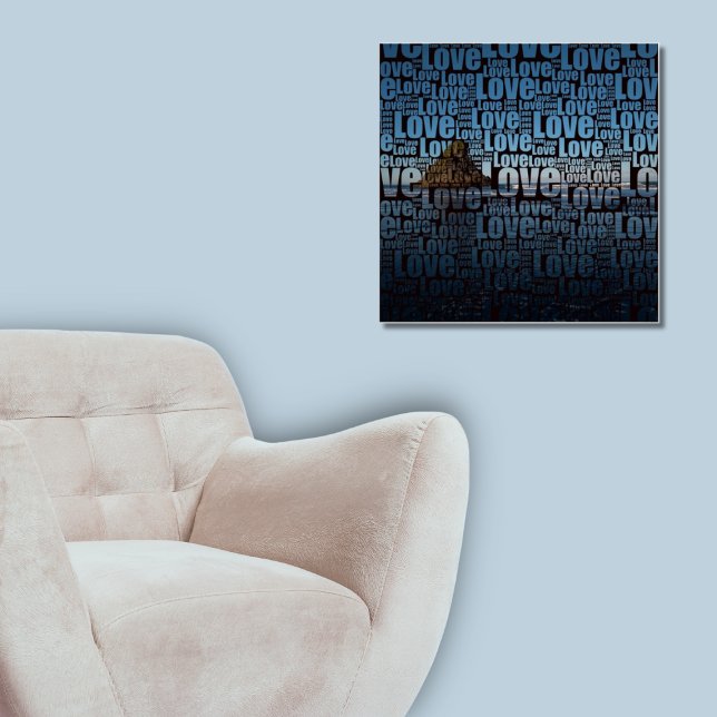 Custom Beach Photo Typography Love Poster (Custom Beach Photo Typography Love Poster, Vacation Collage)