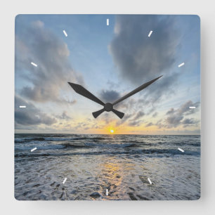 Custom Beach Sunset Wall Clock Mother's Day Gift