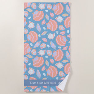 Custom Beach Towel – Seashell Summer Design