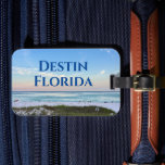 Custom Beach Town Beautiful Ocean Photo Luggage Tag<br><div class="desc">This customisable beach town luggage tag features the gorgeous pink and orange sunset gently touching the ocean waves above the sand and sea grass in Destin,  Florida. Lovely seaside photography from your favourite vacation spot or hometown.</div>