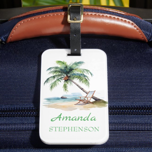 Custom Beach Vacation  Luggage Tag (Front Insitu 2)