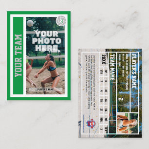 Custom Beach Volleyball Trading Card (Kelly Green)